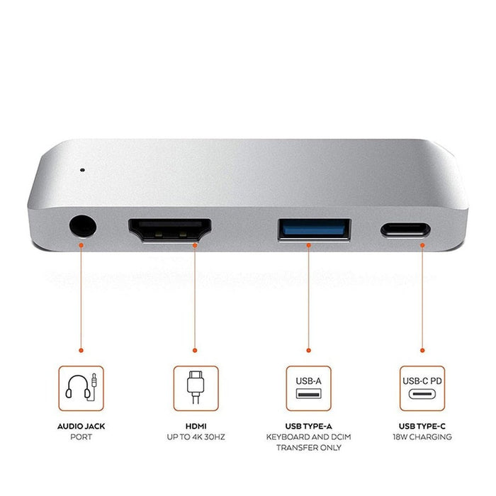 Adaptador tipo-C Mobile Pro Hub  con USB-C PD USB 3,0 de carga y 3,5mm para auriculares clavija HDMI compatible con para 2020 iPad Pro Tablet