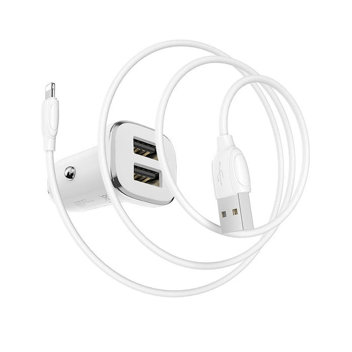Cargador Carga Rápida Doble Usb con cable lightning 2.4A iPhone y iPad