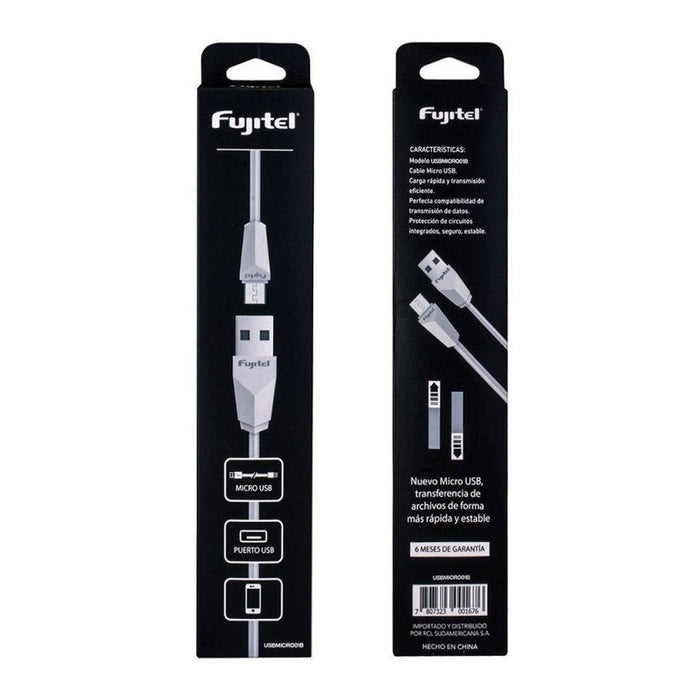 Cable USB-MICRO USB Blanco marca Fujitel